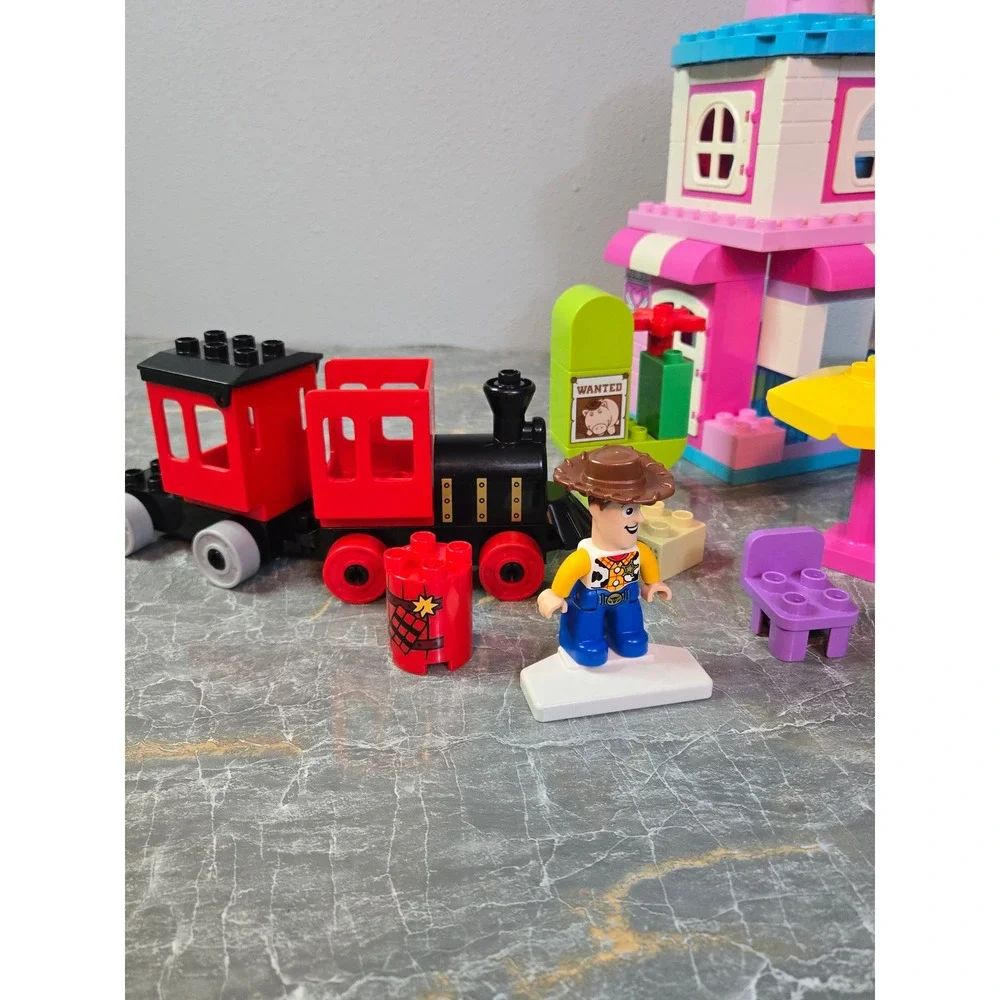 LEGO Duplo Disney Mickey Minnie Mouse Birthday Train & Toy Story Woody Cafe Lot